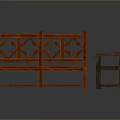 Wooden Outdoor Benches with Red and Brown Carved Cross Design for Garden Patio