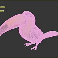 Colorful Toucan With Vibrant Yellow Orange Beak And Blue Feathers On Gray Background