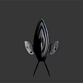 Black and White Striped Fish Lifelike Model with Detailed Fins and Artistic Design