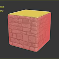 Wooden Stone Cube Decorative Item With Natural Wall Texture And Solid Build 3d model