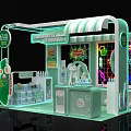 Changyi Lactic Acid Bacteria Drink Promotion Booth With Green Design Neon Lights And Spin Wheel