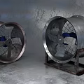 Industrial Fans Featuring Metal Construction Protective Grilles Blades And Stands For Industrial Use