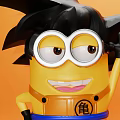 Minion Dragon Ball Goku Inspired Figure With Black Spiky Hair Goggles And Yellow Base