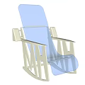 Simple Modern Leisure Chair With Blue Seat Back And Light Rocking Frame