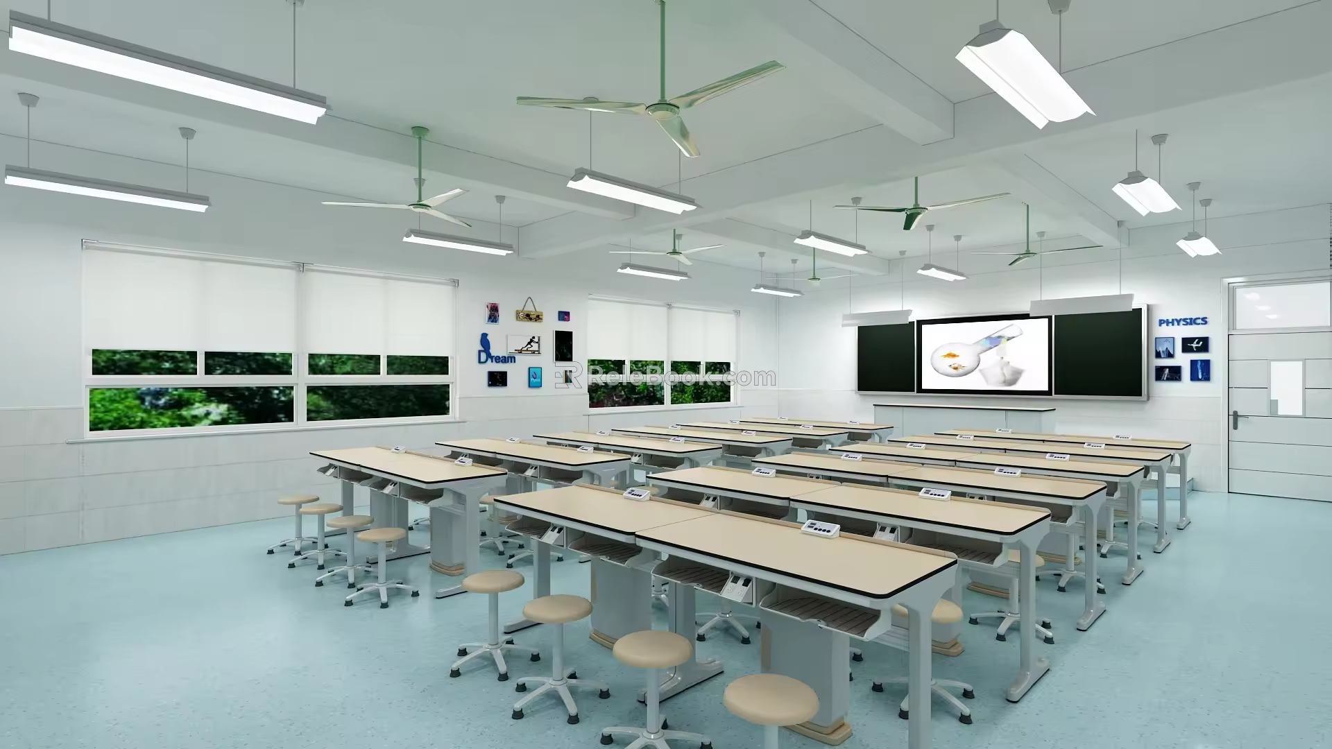 Modern Classroom Physics Laboratory 3d model
