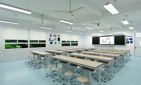 Modern Classroom Physics Laboratory 3d model