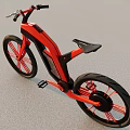 Modern Red Motorcycle With Black Seat Red Spokes And Black Wheels
