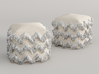 modern sofa stool cushion 3d model