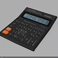 Black Electronic Calculator With Orange Function Buttons Digital Display Showing Numbers 3d model