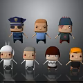 Cartoon Characters And Rabbit Like Creature With Various Hairstyles And Costumes