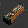 Orange Black Industrial Computer Controller with Multiple Buttons Indicators and Ergonomic Design 3d model