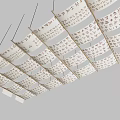 Traditional Ceiling Drapery With Ornamental Calligraphy Characters Hanging Artistic Paper Design
