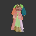Elegant White Dress With Transparent Sleeves Cinched Waist And Ruffled Hem