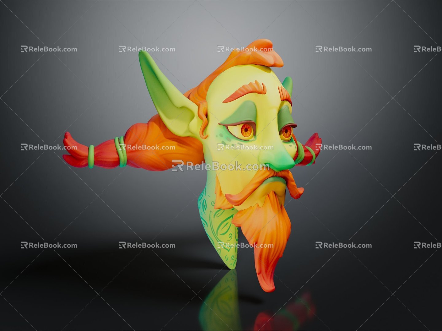 Modern Game Character Mask Elf Avatar Elf Avatar 3d model