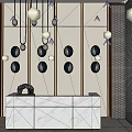 Modern Reception Desk Front Desk Company Front Office Desk Chandelier 3d model