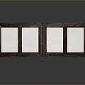 Dark Wooden Storage Cabinet with Glass Paneled Doors and Natural Grain Design