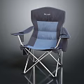 TFO Folding Camping Chair With Gray Blue Fabric And Durable Metal Frame