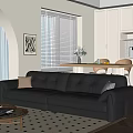 Retro Multiplayer Sofa 3d model