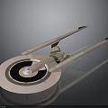 Futuristic Aerospace Starship Design With Dual White Wings And Circular Body