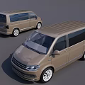 Brown Modern Minivan With Sleek Exterior Design Large Windows And Alloy Wheels