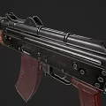 Classic Assault Rifle With Wooden Stock Metal Construction And Detachable Magazine