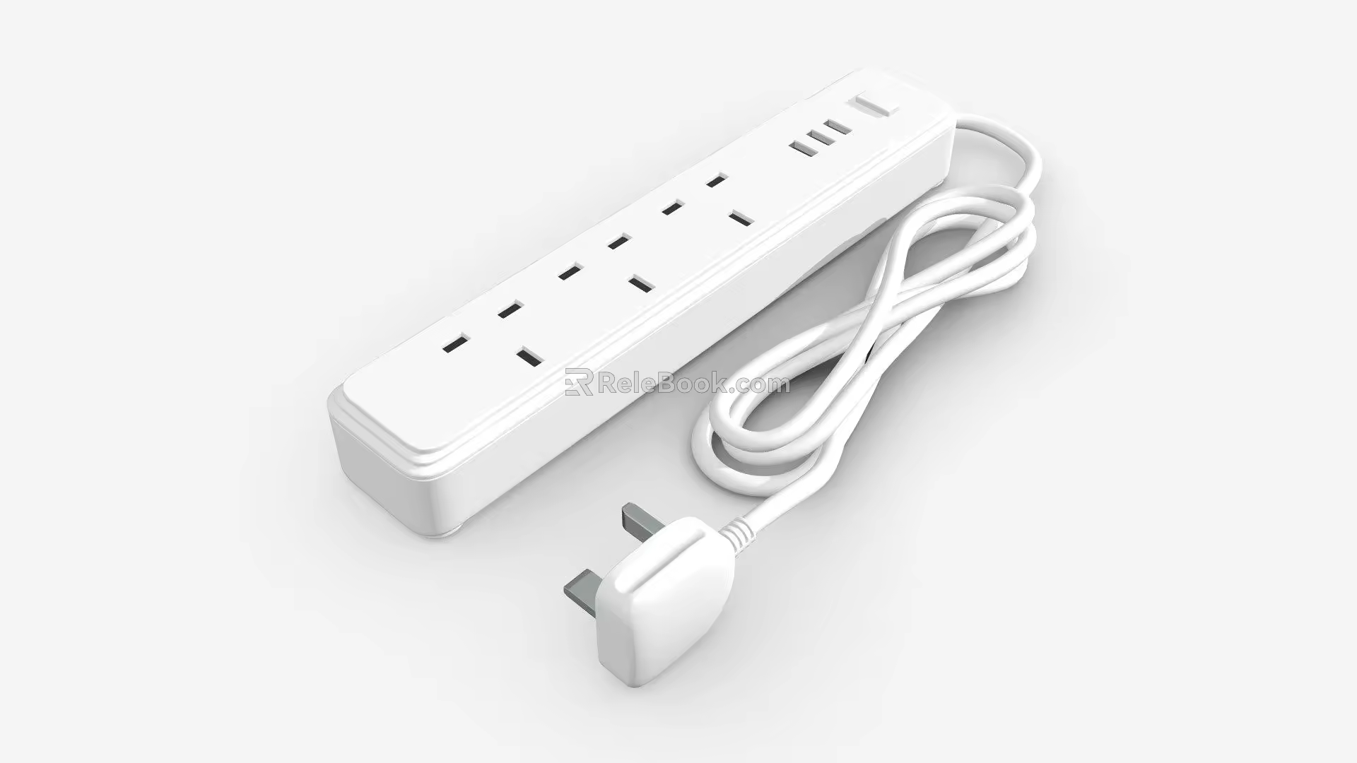 Modern Socket Port UK Power Board 3d model