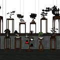 Wooden Plant Stands In Various Styles Display Bonsai And Potted Green Plants