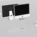 Two Apple iMac Desktop Computers With Display Screens Keyboard And Mouse 3d model