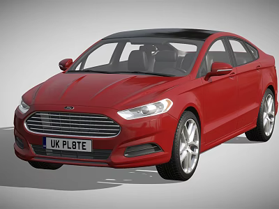 Red Modern Sedan With Sleek Exterior Design And Alloy Wheels 3d model