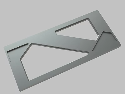 Modern Gray Geometric Panel Featuring Hollow Design And Irregular Cutouts 3d model
