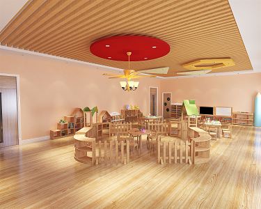 Modern Classroom Kindergarten 3d model