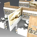 Modern Architectural Model Featuring Circular Structure And Rectangular Building Units