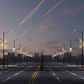 Urban road lighting, street lamp lighting, creative lighting 3d model