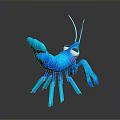 Blue Cartoon Crab Shaped Household Decor Toy With Big Eyes And Claws