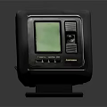 Black Projection Monitor Device With Green Screen And Control Buttons Design