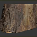 Natural Wood Stone Decorative Block With Circular Center And Rustic Texture