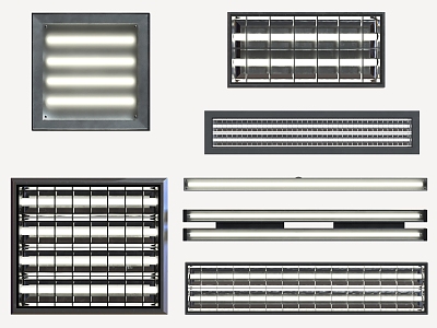 Industrial LOFT grille lamp grille lamp 3d model