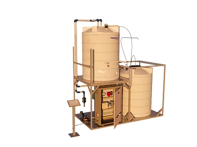 Teaching pumping station pumping equipment storage container 3d model