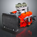 Modern engine small engine racing engine 3d model