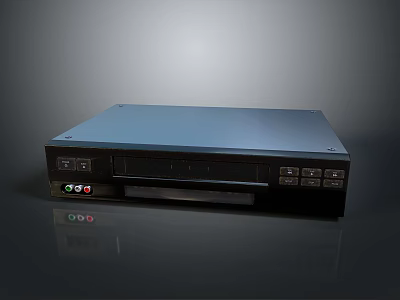 External Computer Optical Drive With Blue Top Black Body Control Buttons AV Ports And Slot 3d model