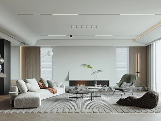Modern Living Room Home Living Room No Main Light Living Room Sofa Combination Coffee Table Combination Jewelry Ornaments 3d model