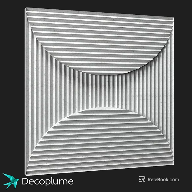 Geometric Striped Component With Symmetrical Curved Patterns And Textured Surface 3d model 
