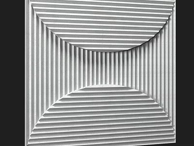 Geometric Striped Component With Symmetrical Curved Patterns And Textured Surface 3d model