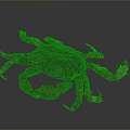 Brown Crab with Textured Shell and Multiple Claws on Dark Background
