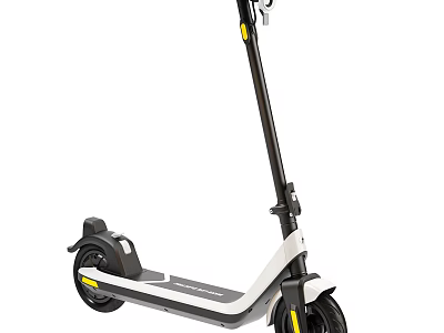Modern Electric Scooter With White Black Body And Yellow Accents 3d model