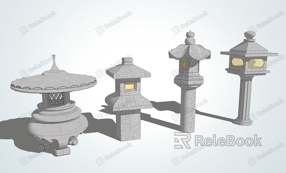 Chinese landscape lamp Zen stone lamp model