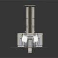 Futuristic Sci Fi Corridor Interior With Geometric Wall Panels And Overhead Lighting