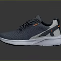 Comfortable Casual Sports Shoes With Knitted Upper White Sole And Orange Logo Design