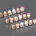 Cute Assorted Animal Shaped Plush Dolls With Various Designs And Decorative Details