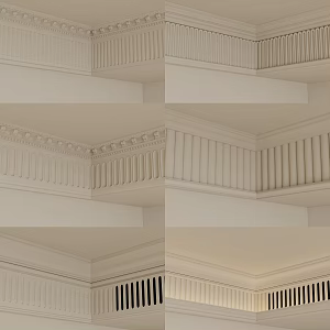 French Middle Piano Plaster Lines 3d model
